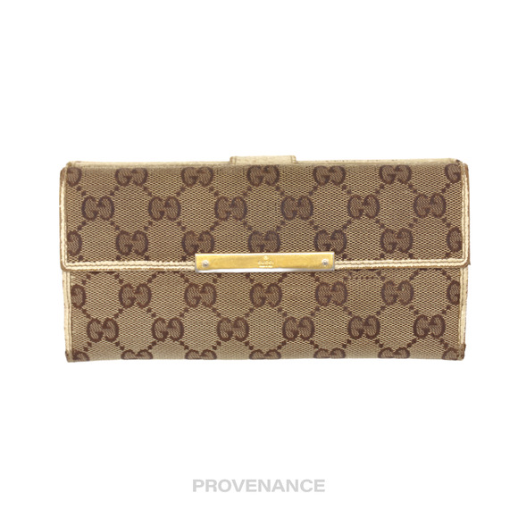 🔴 Gucci Long Wallet - GG Canvas White - Picture 1 of 7